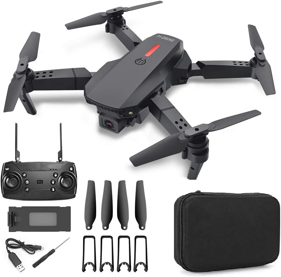 Drone Enfant - Drone avec 2 Caméras 1080P HD - Quadcoptère Pliable-avec FPV Live Video, Mode sans Tête, Réglage de la Vitesse, Flips 3D, Rotation 360º, 2 Piles