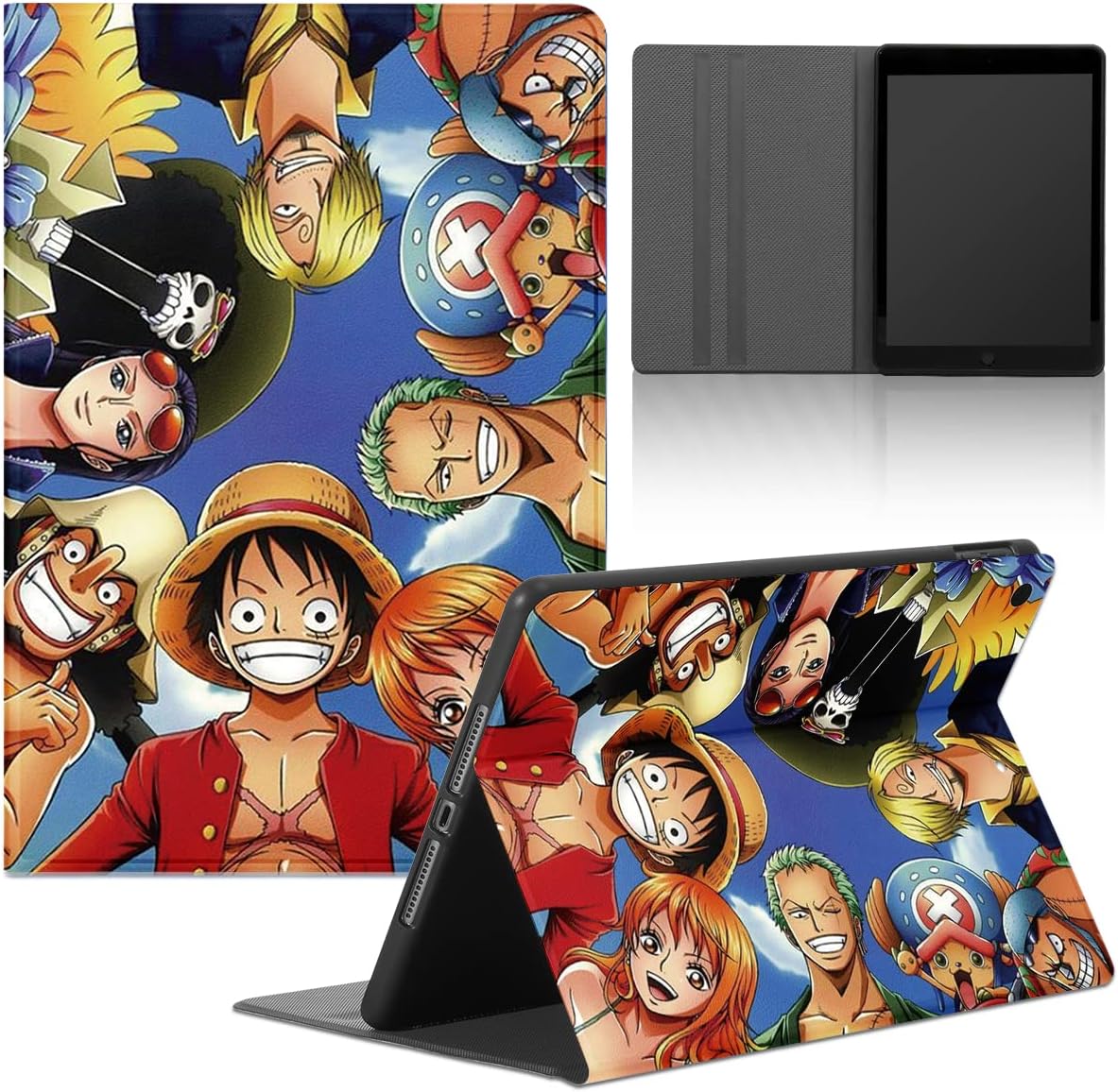 Coque Tablette pour Lenovo Tab M10 Plus (3rd Gen) 10.6'' Anime Zoro Gear 5 Nika Brook Motif Étui Housse de Protection Ultra Fin en Cuir PU avec Fonction Support TPU Case Légère Mince