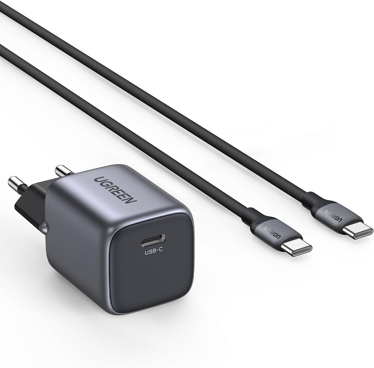 UGREEN Nexode 30W GaN Chargeur USB C Rapide avec 1M Câble USB C en Silicone Compatible avec iPhone 15 Plus Pro Max 14 13 12 11, iPad Pro Air Mini, Pixel, MacBook Air, Galaxy S24 Plus Ultra S23 S22