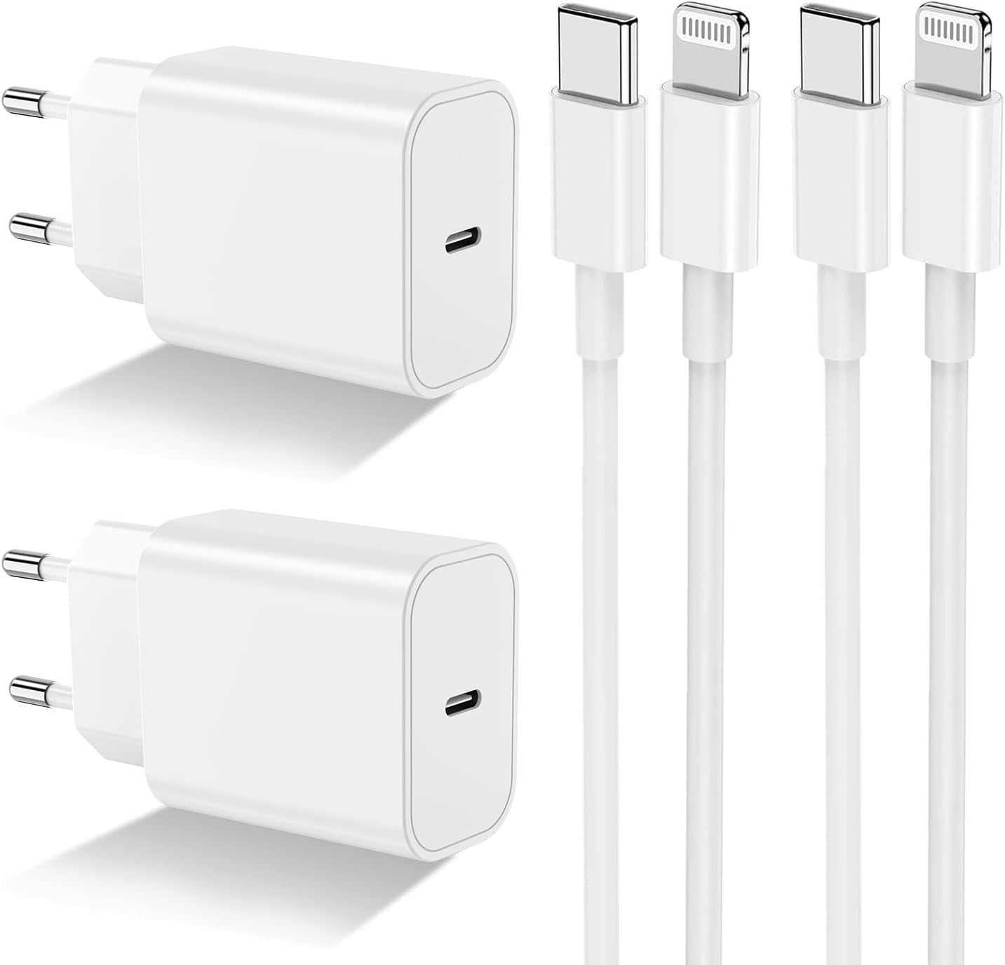 2Pack Chargeur Rapide iPhone 14 13 12 11,【Apple MFi Certifié】 20W USB C Adaptateur Secteur Prise Chargeur Apple Original 2m Cable pour iPhone 14/13/12/11/XS Max/XR/SE/iPad