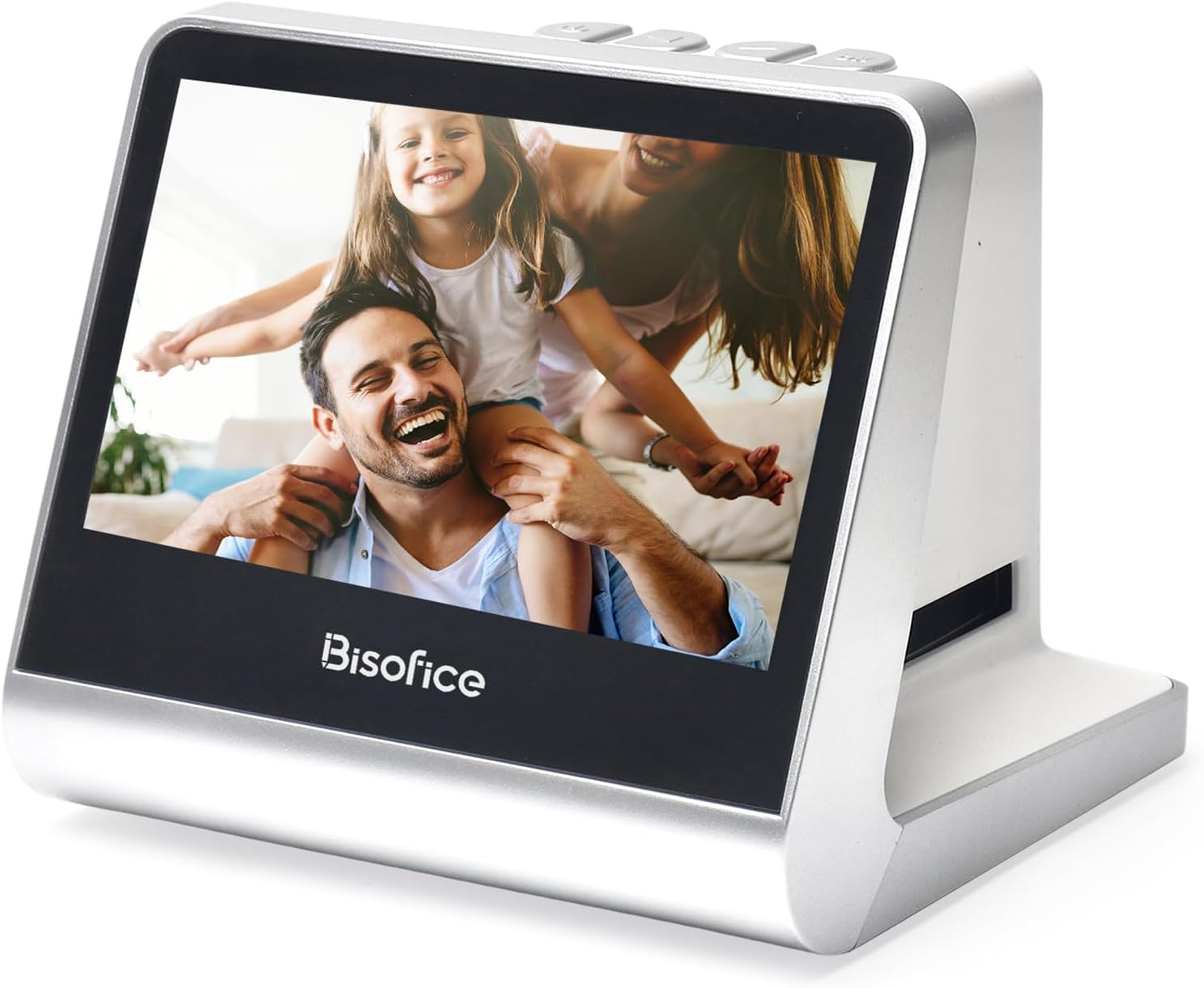 Bisofice Scanner de Films et de Diapositives, mémoire intégrée de 16 go, écran LCD de 5 Pouces, Scanner Pliable, nouveauté, Cadeaux Amusants