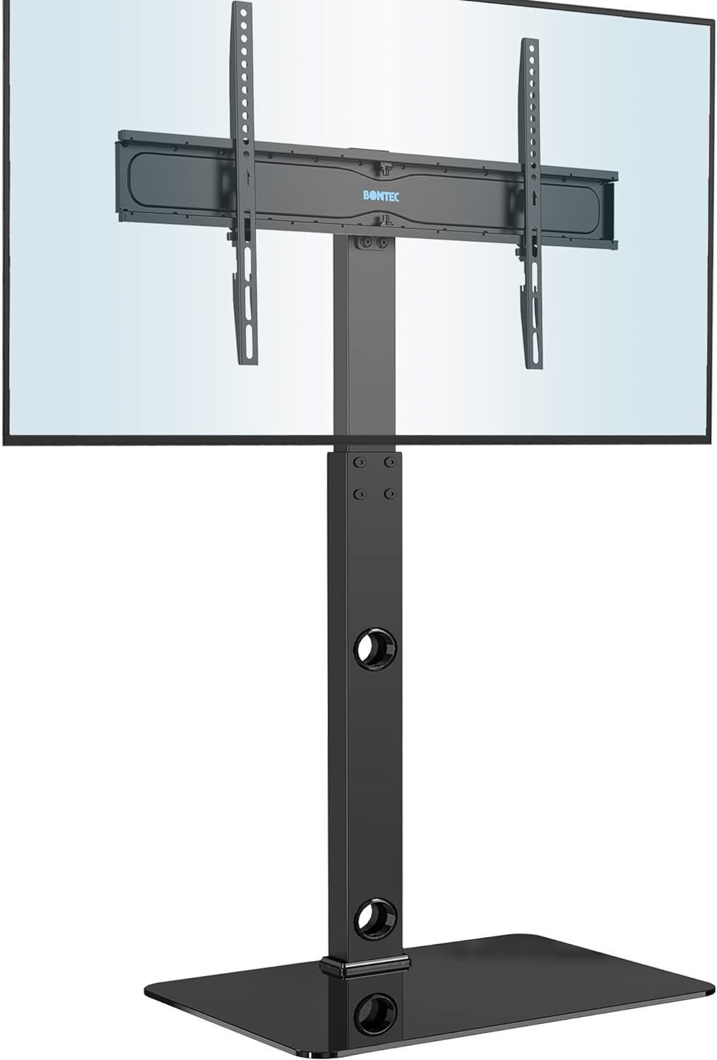 BONTEC Support TV de Sol pour Téléviseurs de 30-70 Pouces Plasma/LED/LCD/OLED Incurvés & Plats, Support TV Haut Réglable en Hauteur jusqu'à 40 kg, Max VESA 600x400 mm