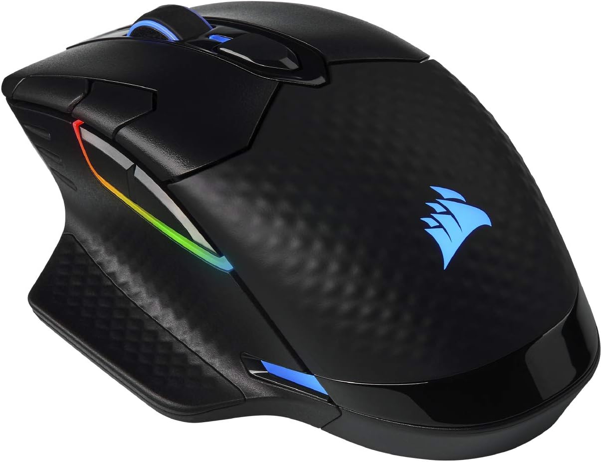 CORSAIR DARK CORE RGB PRO SE Souris de Jeu Sans Fil FPS/MOBA Avec Recharge Sans fil Qi - 18 000 DPI - 8 Boutons Programmables - Sans fil Sub-1ms - Compatible iCUE - PC, Mac, PS5, PS4, Xbox - Noir