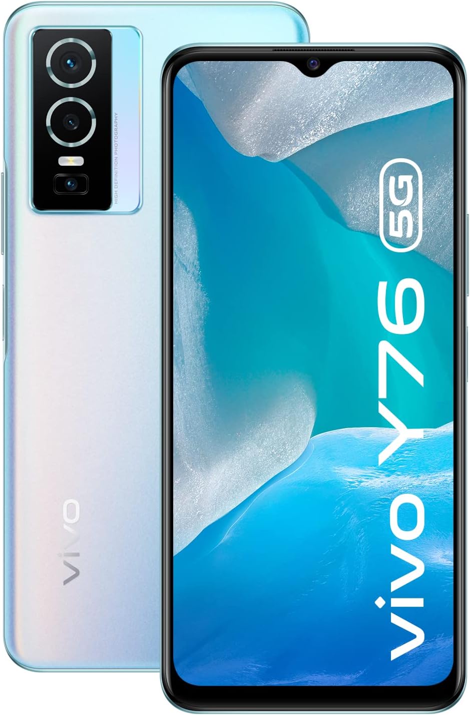 VIVO y76 5G Smartphone,FlashCharge de 44 W+4 100 mAh,8 Go de RAM + 4 Go de RAM étendue+256 Go de ROM, 6,58 Pouce(Cosmic Aurora)