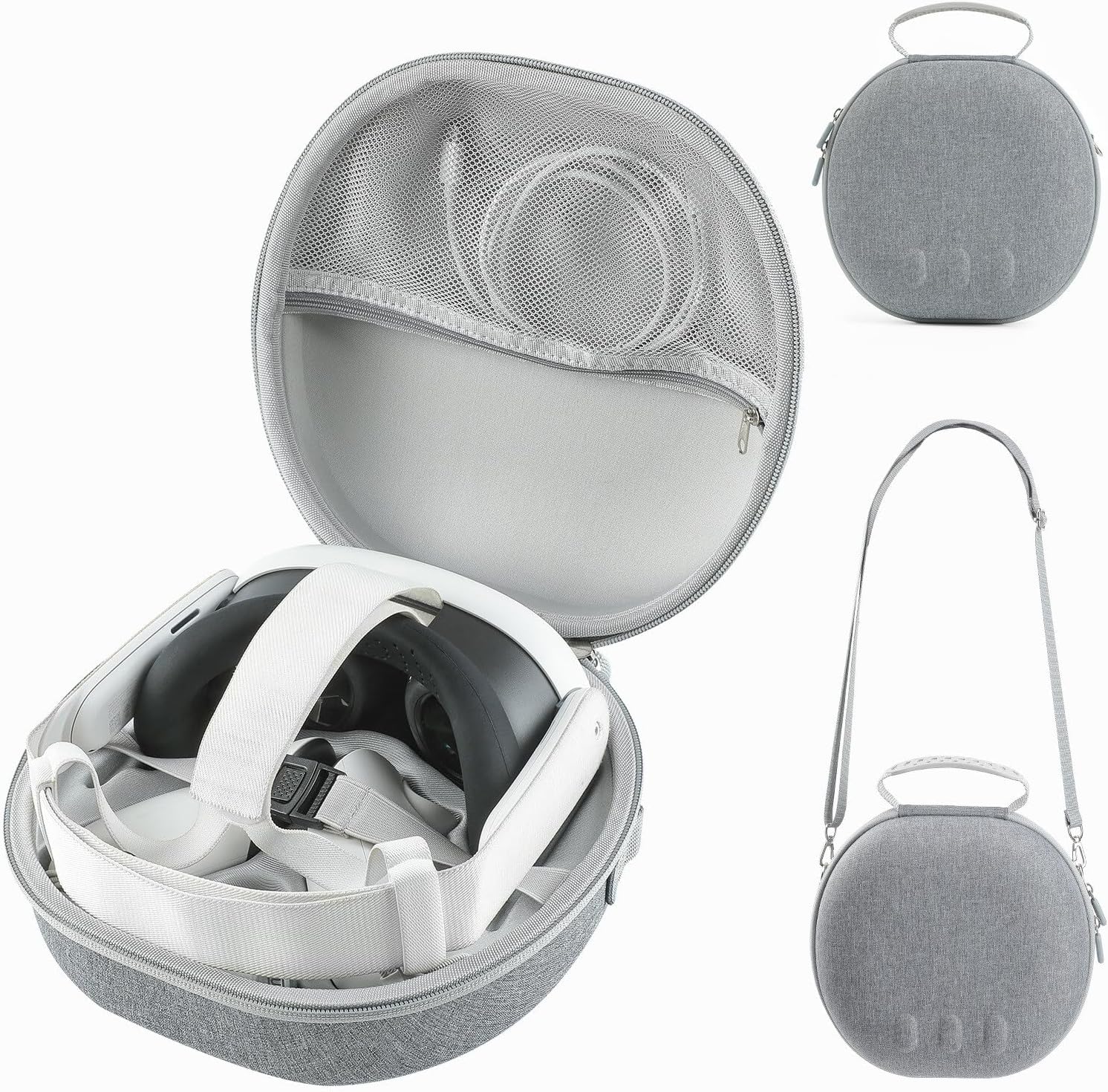 Étui pour Meta Quest 3 Accessoires,étui de Protection de Voyage pour Quest 3,Protection Contre Les Chocs,Compatible avec Quest 3 avec Sangle Réglable,Gris