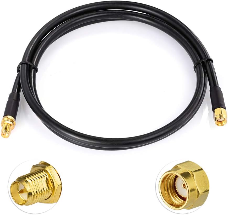 Bingfu Câble RP-SMA Rallonge Antenne WiFi 1m Câble ALSR240 Faible Perte Adaptateur de RP-SMA Mâle à RP-SMA Femelle pour Caméra Passerelle Routeur WiF Carte Réseau sans Fil Mini PCI Express PCIE