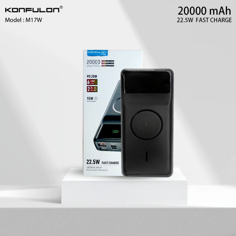Konfulon PowerBank Wireless Fast Charge 22.5W PD 20W 20000 mAh M17W