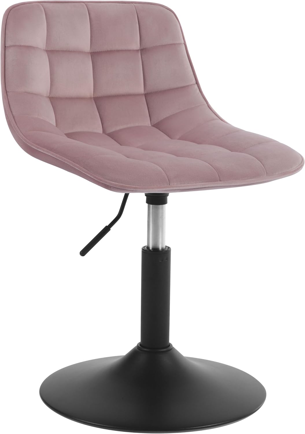 WOLTU 1 X Tabouret de Maquillage Tabouret Coiffeuse Réglable Chaise de Salle à Manger Chaise Travail Chaise Pivotante Velours pour Bureau Domicile Magasin, Hauteur Réglable de 38-49.5cm, Rose