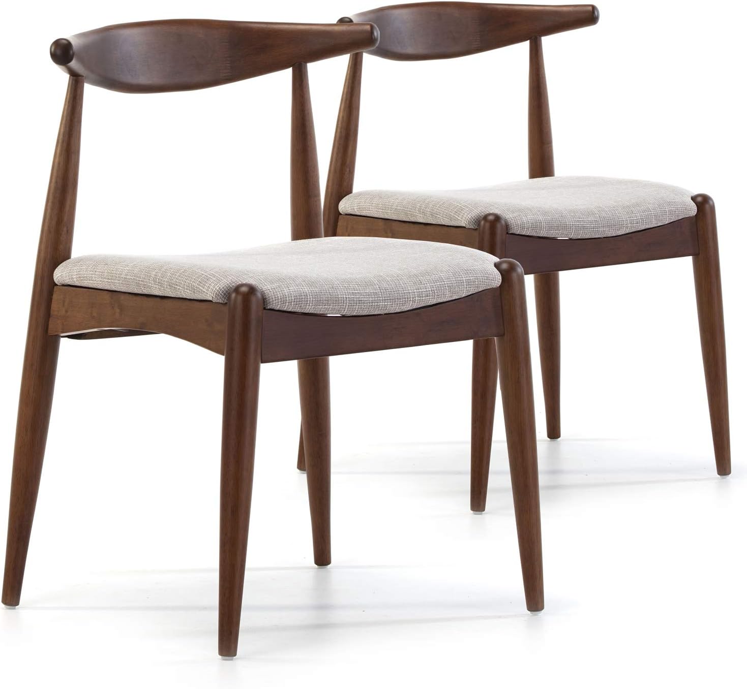 VS Venta-stock Pack 2 chaises Corzo Color Noyer, Bois Massif, 52,5 cm (Longueur) 50 cm (Profondeur) 74,5 cm (Hauteur)