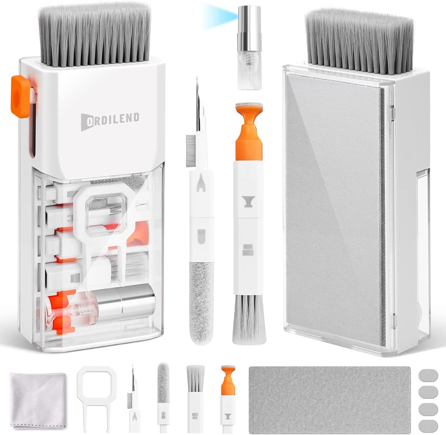Ordilend 10 en 1 Kit de Nettoyage Clavier Ordinateur pc Laptop Outil Brosse Pinceaux Nettoyant Ecran pour Ecouteur Téléphone Caméra avec Brevet