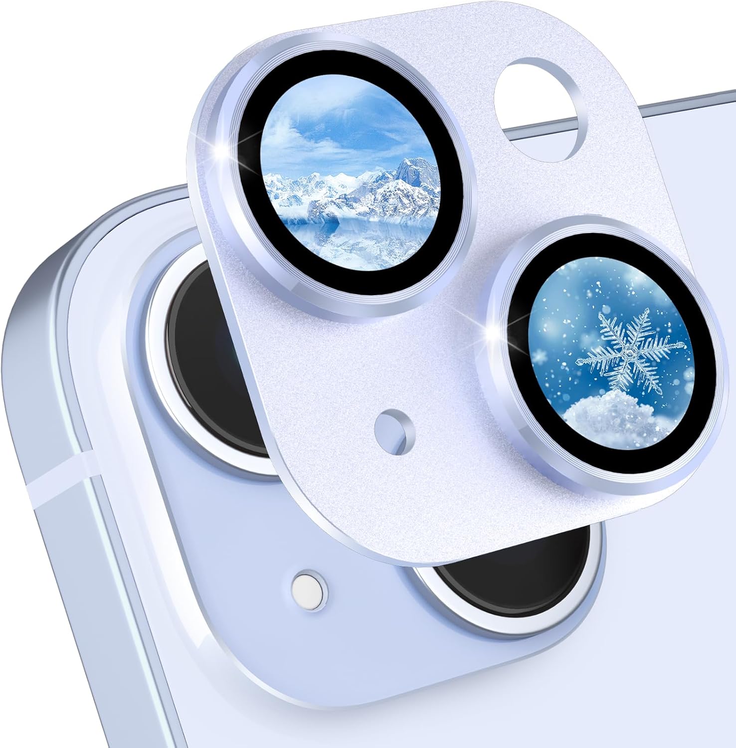 CloudValley Protection Objectif Caméra Arrière Compatible avec iPhone 15 et iPhone 15 Plus, [Couverture Complet] 9H Dureté Film Trempé Protection Lentille Accessoire, Bleu