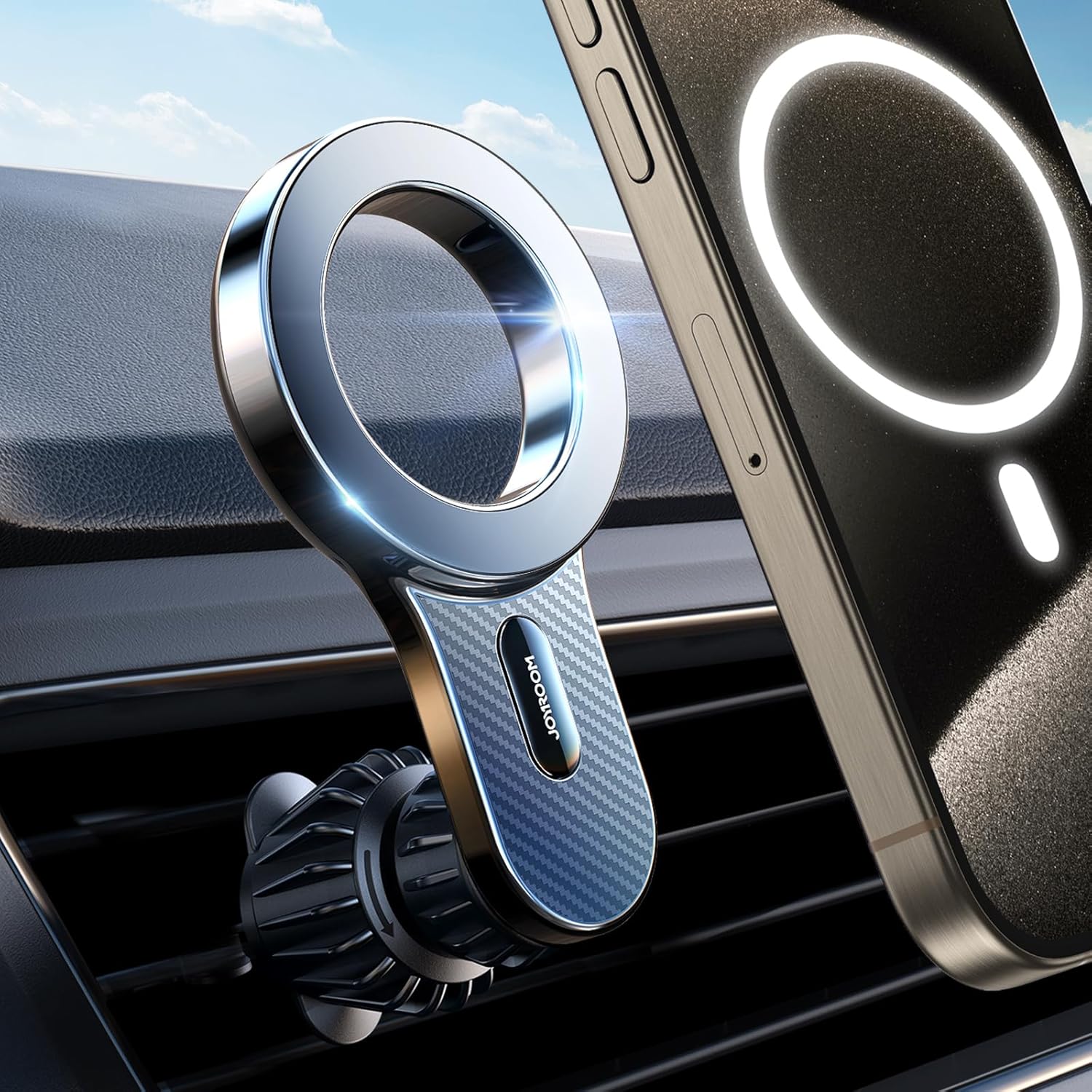 JOYROOM 2023 Design pour Magsafe Magnetique Support Telephone Voiture, [Évent Non bloquant][Militaire 20xN55 Aimant] Universal Ventilation Porte pour iPhone 15 14 13 12 Pro Max Tout Téléphone