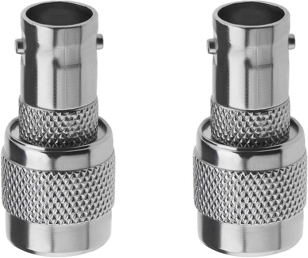 YINETTECH 2pcs Adaptateurs Coaxiaux TNC Mâle vers BNC Femelle Connecteur Droit Impédance de 50 Ohms Fréquence Maximale de 2 GHz Adaptateur RF en Ligne pour Antennes Radios de Diffusion WiFi CCTV