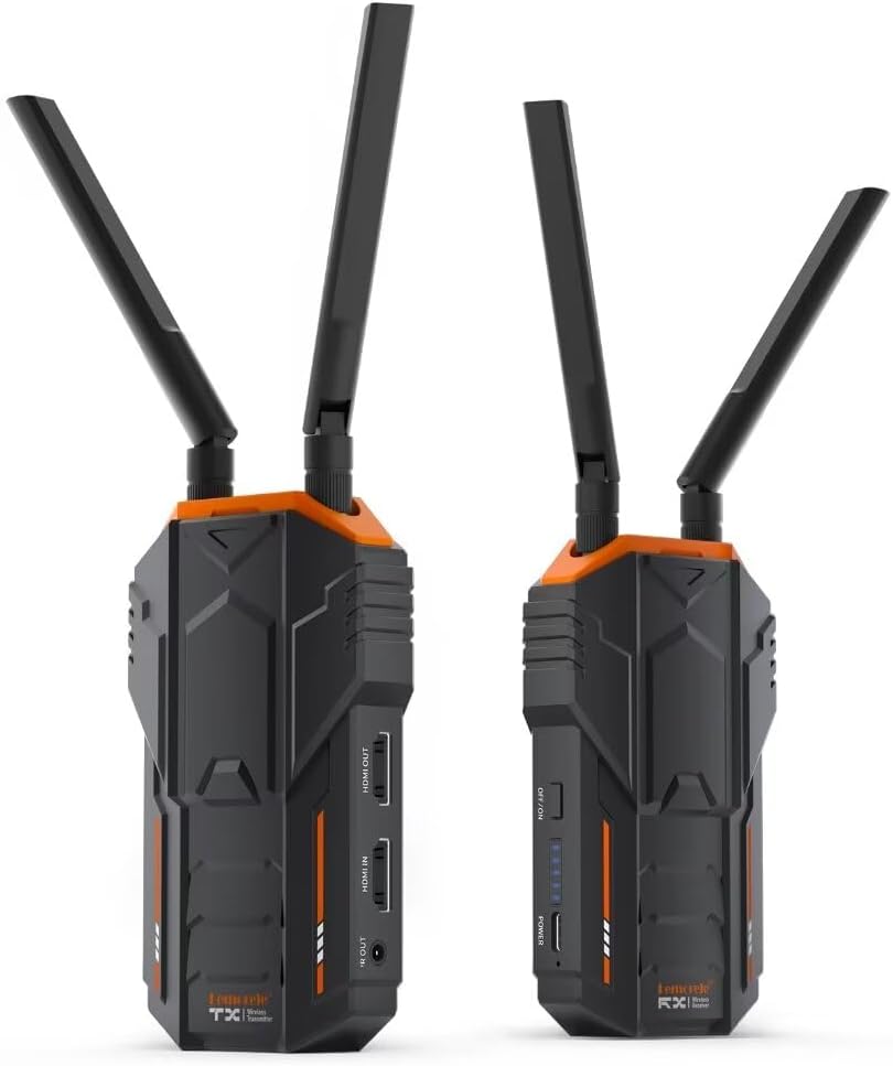 Système de Transmission Vidéo sans Fil 200M, Lemorele 1080p60 FHD avec Double Boucle HDMI et Système émetteur et Récepteur sans Fil IR 5G LiveStream pour la Réalisation de Films et la Photographie