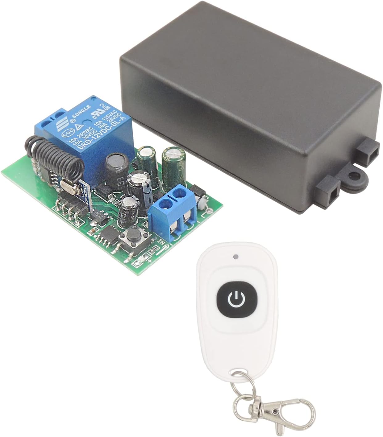 DieseRC Commutateur de télécommande de lumière radiofréquence, récepteur de Relais sans Fil RF 433 MHz RF 220V 240V 110V 1500W avec émetteur, Mode à Bascule Allumer/éteindre la Lampe…