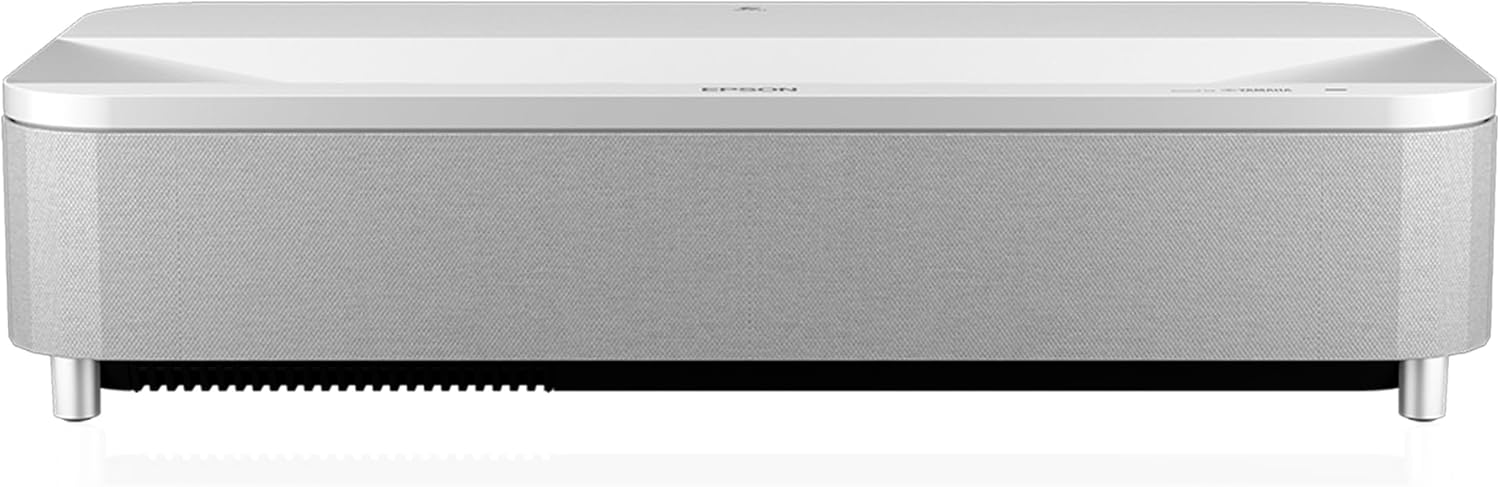 Epson EH-LS800W EpiqVision Ultra Video projecteur Intelligent Laser Pro-UHD 4K ultracourte focale, 3LCD, 4000 Lumens, Android TV, Chromecast, Home Cinéma, Streaming 4K, Sound by Yamaha 20W - Blanc