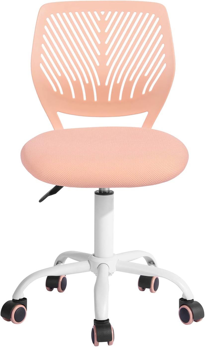 Sedia Ufficio Ergonomica FurnitureR Colourful Per Bambini - Regolabile In Altezza, Con Ruote, Colore Rosa, 38,5x40x75-87 Cm
