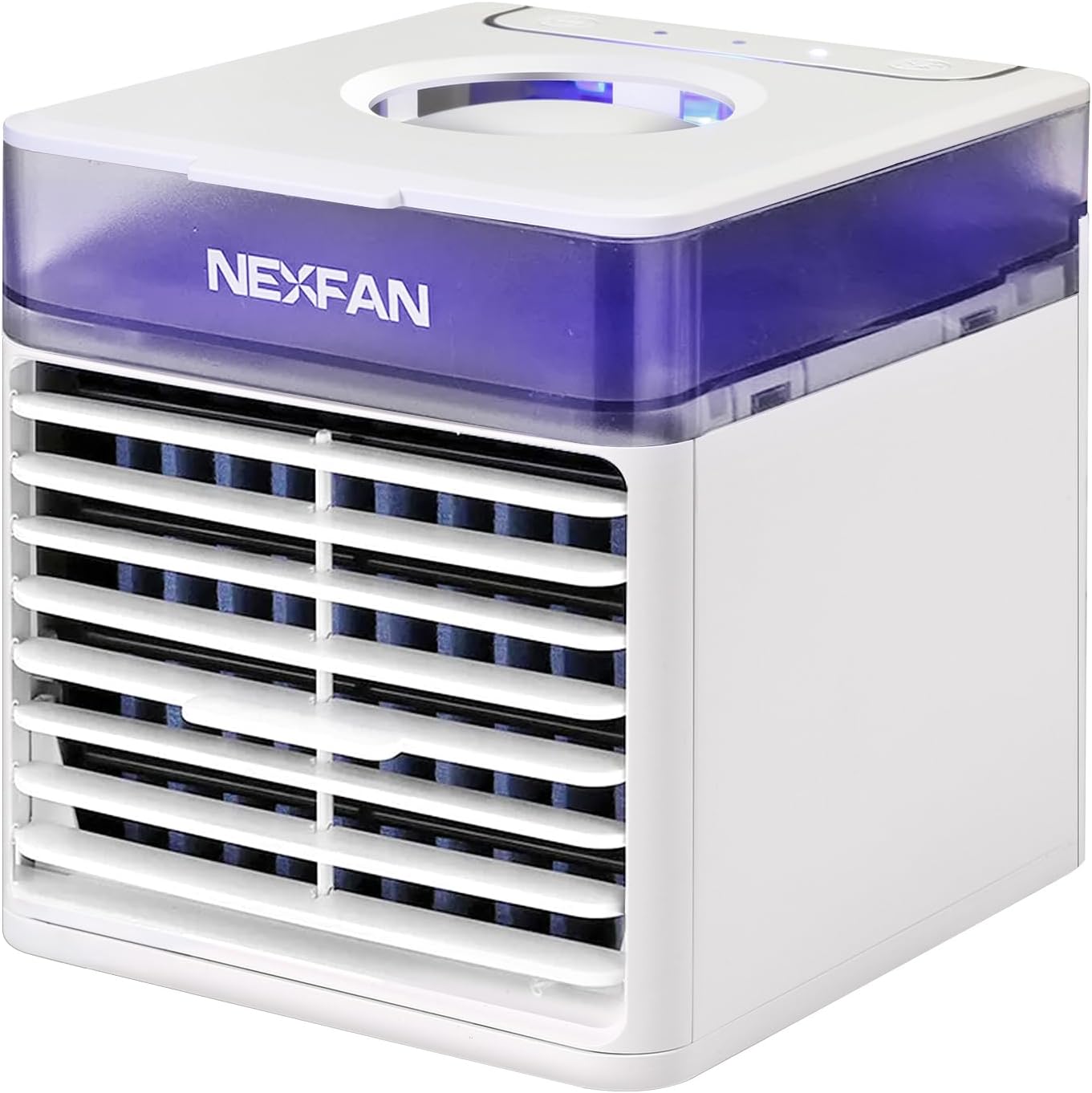 Climatiseur Portable, GHONLZIN Refroidisseur D'air Mobile, Mini Ventilateur de Climatisation 4 en 1 Refroidisseur D'évaporation Personnel, Humidificateur avec Lumière LED 7 Couleurs