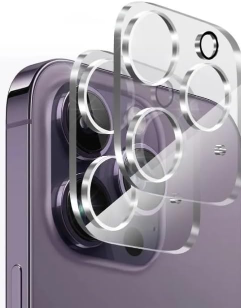 HQ-CLOUD® Lot de 2 Protection Objectif Caméra Arrière en Verre Trempé Pour iphone 14 pro max, Film en Verre Trempé 9H, Ultra HD, Anti-Rayures