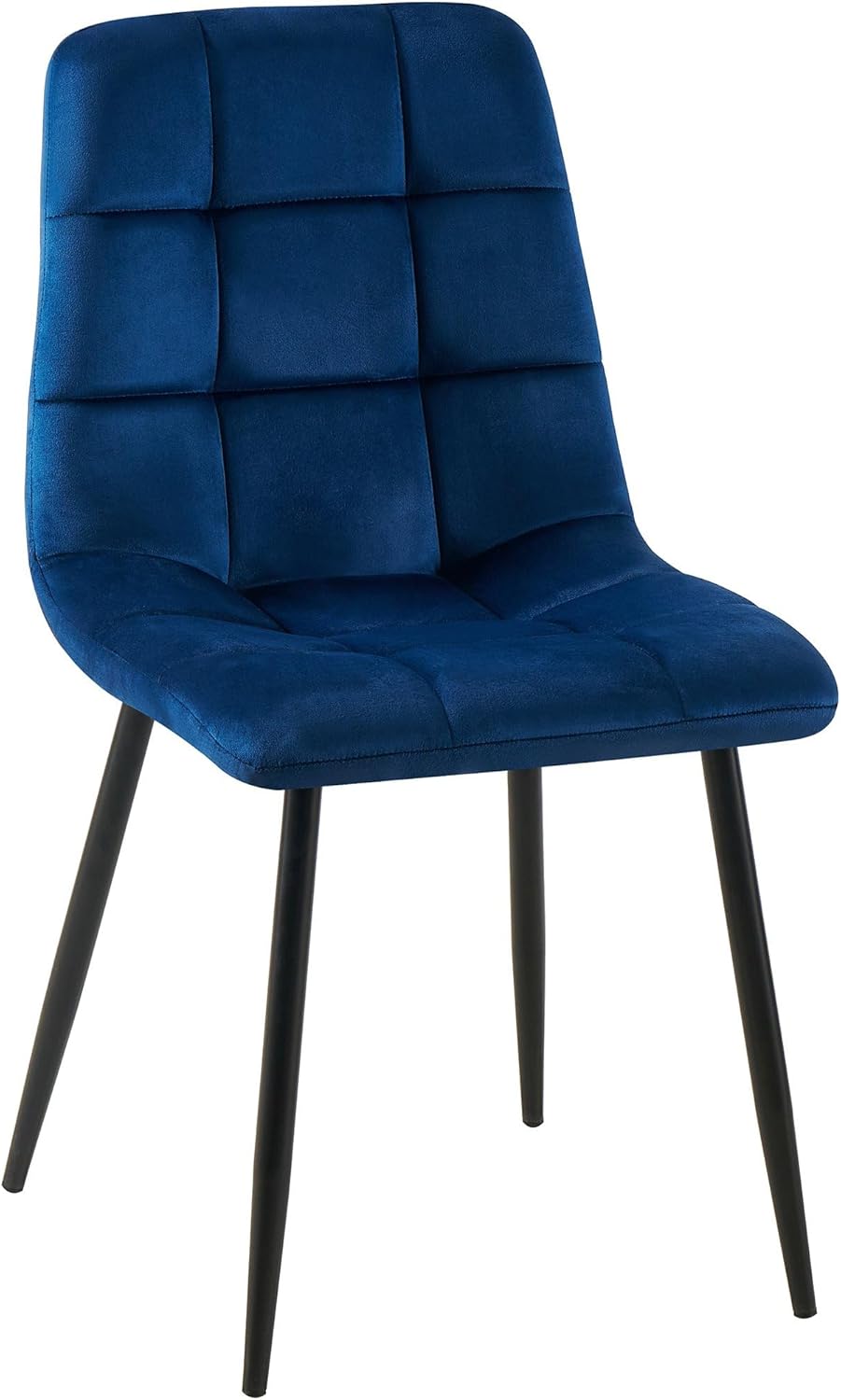 CLP Chaise De Salle A Manger Antibes en Velours I Chaise avec Surface D'assise Matelassée Pieds en Metal I Charge Max.150 Kg, Couleur:Bleu foncé