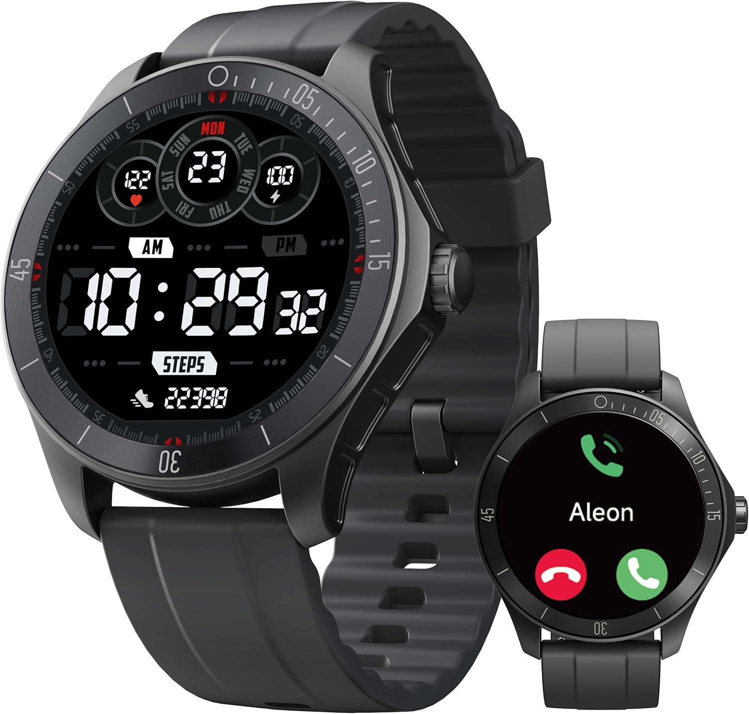TOOBUR Montre Connectée Homme avec Alexa et Podometre, 44mm Smartwatch Motre avec 100 Sports, Repondre Appel et Cardiofrequencemetre, Étanche IP68 pour Natation, Compatible avec iOS et Android