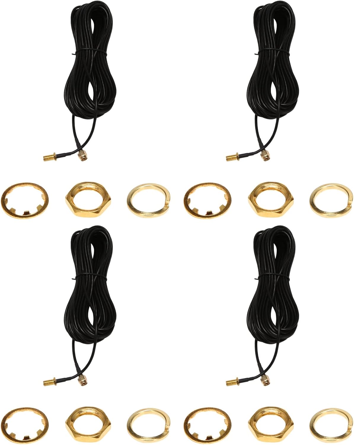 ISTOVO 4X RP-SMA Male A Antenne WiFi Connecteur Extension Cable Noir 10M