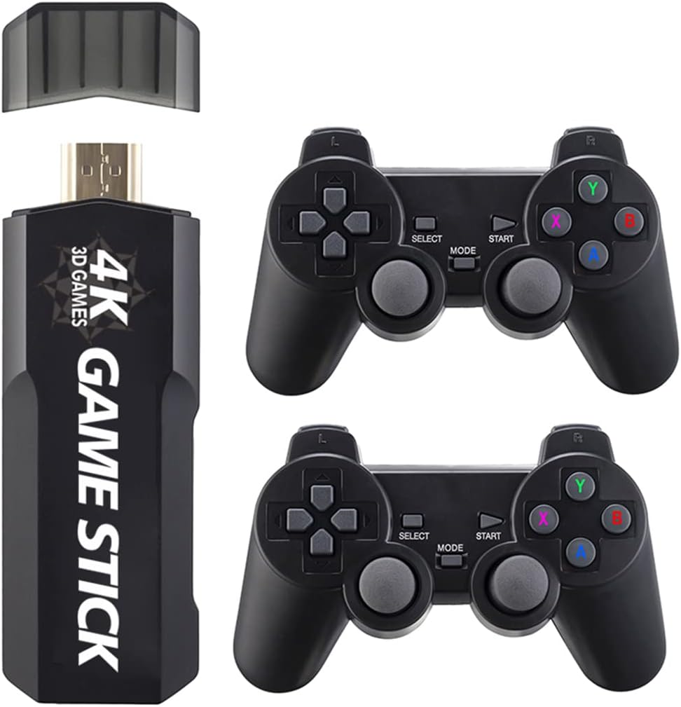 GEST 2.4G sans Fil Console de Jeux Rétro Console de Jeux Vidéo 4K HDMI Plug and Play pour TV/PC, Console Démulation de Jeux Vidéo 128G, 40000+ Jeux Intégrés, 2 Manettes de Jeu sans Fil 2.4G