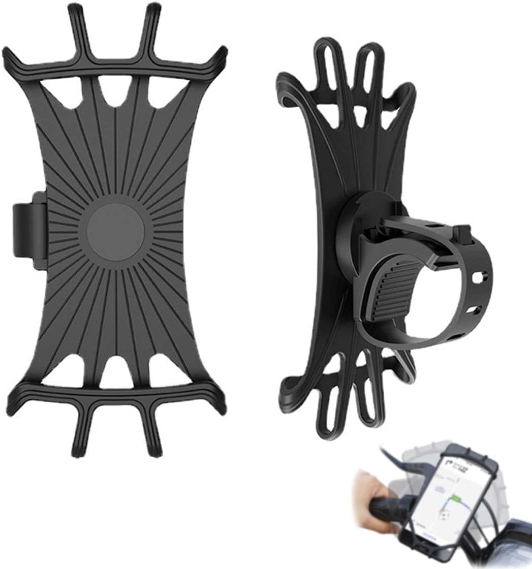 Support de téléphone portable rotatif à 360 ° pour vélo, accessoires de support guidon de moto,support de téléphone vélo universel en silicone compatible avec diverses marques de téléphones mobiles