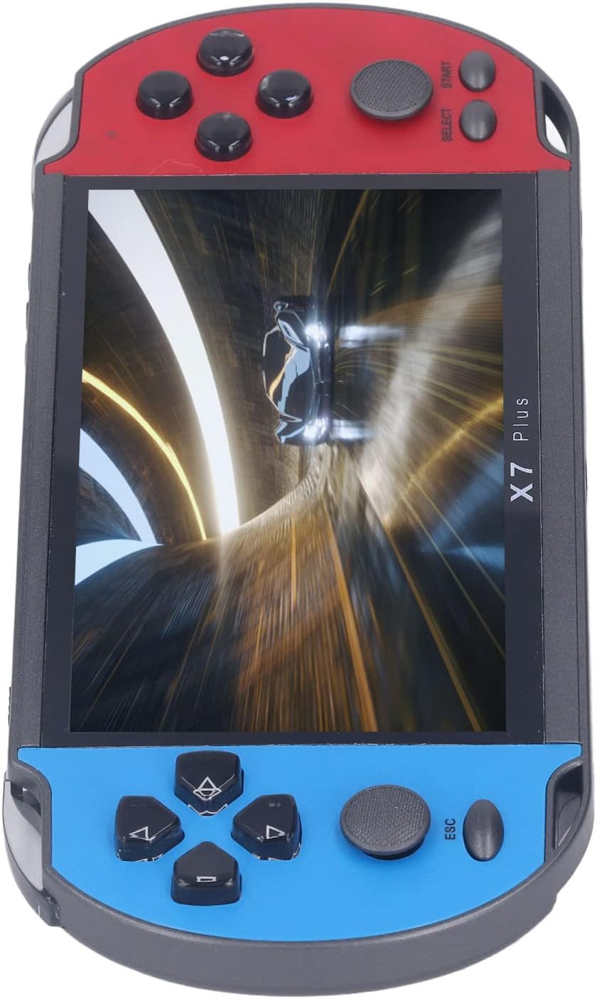 Aatraay Console de Jeu Vidéo Portable, Console de Jeu Vidéo Portable 5,1 Pouces Double Joystick Plusieurs Jeux Batterie Rechargeable Console de Jeu électronique