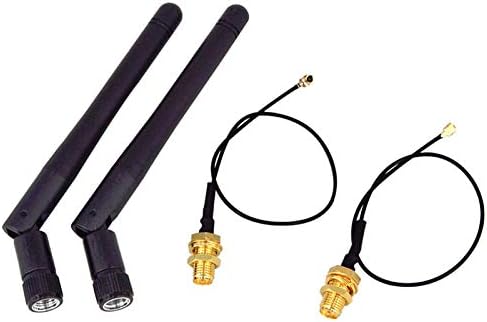 BLASHRD 2 PCS/Lot 2.4GHz 3DBi WiFi 2.4G Antenne Antenne RP-SMA Mâle Routeur sans Fil + PCI U.FL IPX vers RP SMA Câble Queue de Cochon Mâle
