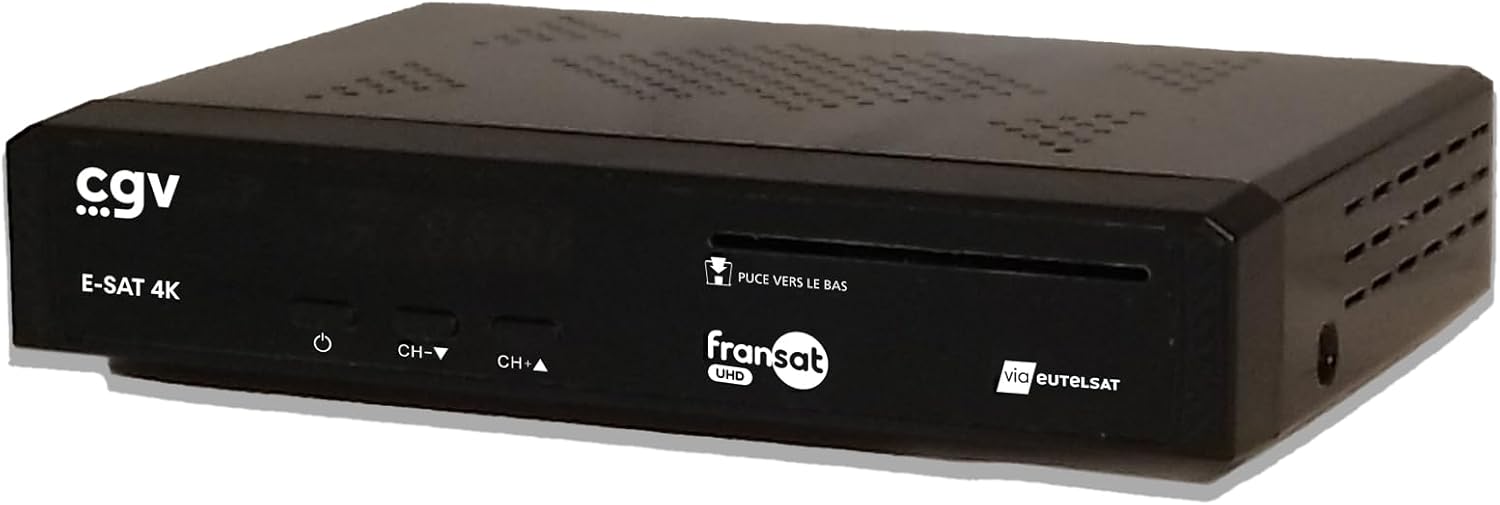 Récepteur Satellite UHD - E-Sat 4K récepteur-enregistreur TNT Satellite Ultra HD | FRANSAT | Fonction Enregistrement | USB | DVB-S/S2 | DiSEqC 1.0/1.1