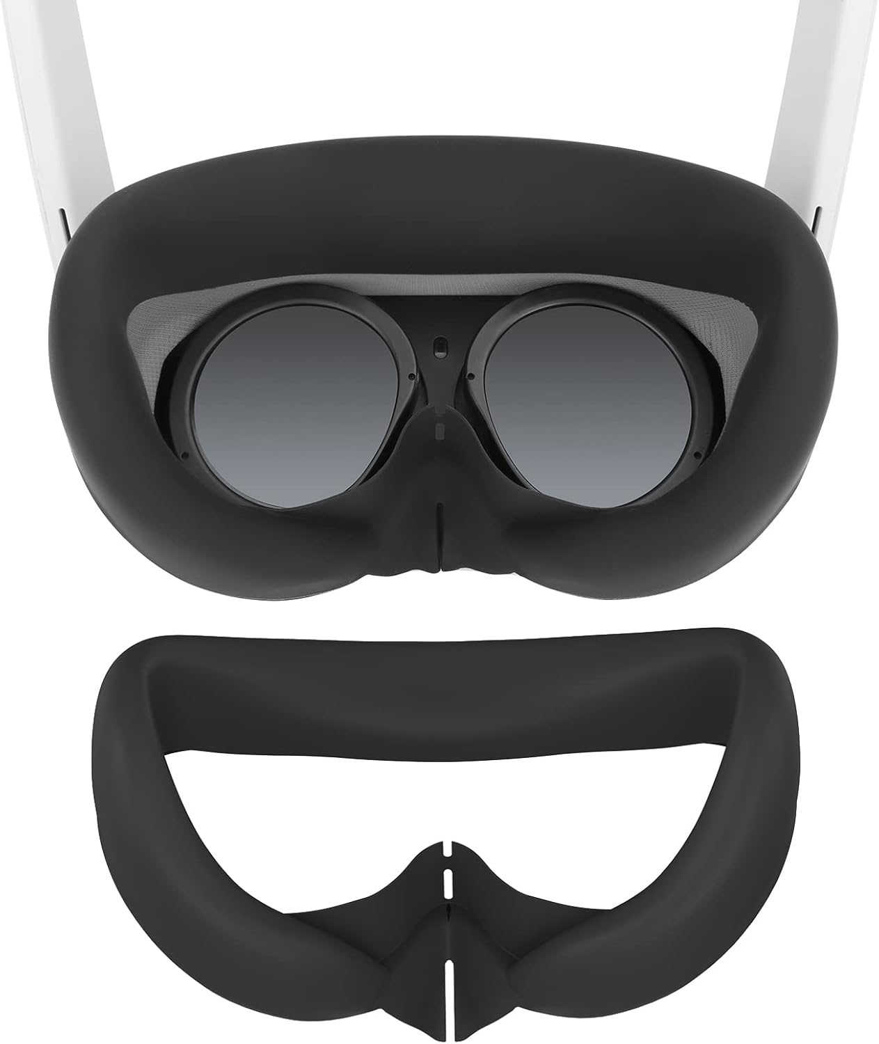 MotuTech Cover Protection Faciale pour PICO 4 VR Casque de réalité virtuelle Accessoires Coussin en Silicone résistant à la Transpiration Cache Lumière (Noir)