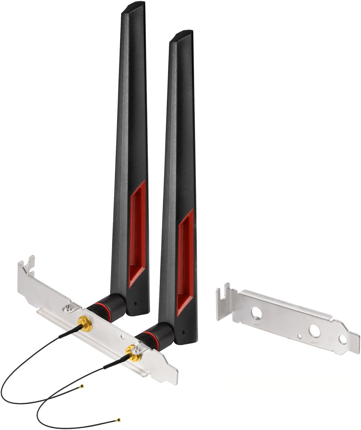 Superbat Antenne WiFi Double Bande 2.4GHz 5.8GHz 8dBi RP-SMA + Câble 25cm U.FL IPEX MHF4 À RP-SMA Femelle Câble d'Extension+Couvercle De Slot PCI, pour M.2 NGFF (2 pièces)