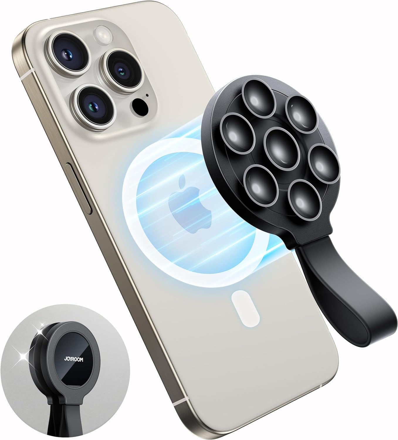 2024 JOYROOM Support Telephone Ventouse Magsafe, Polyvalent Support à Ventouse Telephone Voiture pour iPhone 15/14/13, Magnétique Phone Holder pour Douche, Créateurs TikTok, Vidéos et Selfies