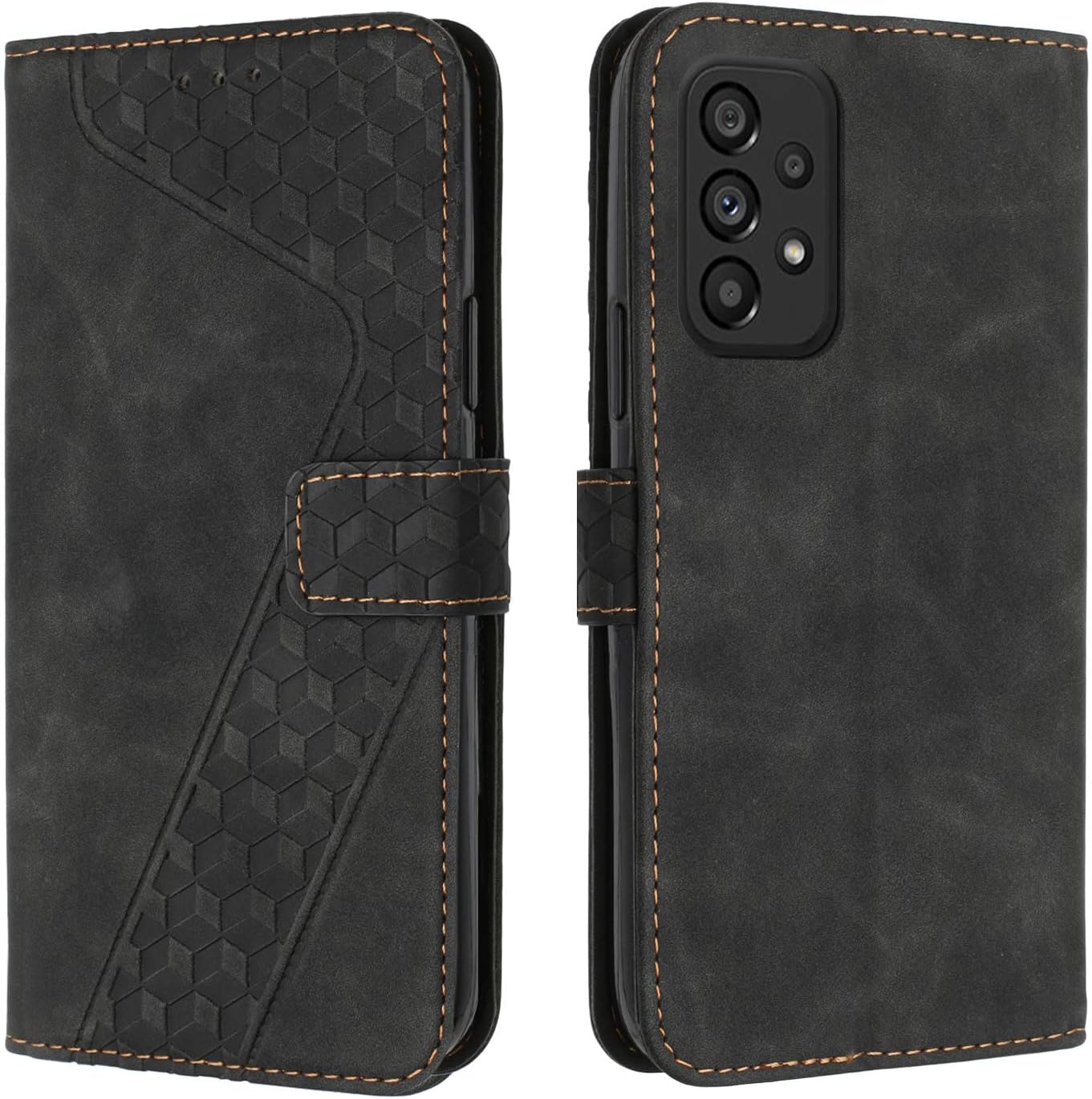 OKZone Coque pour Samsung Galaxy A52 4G/5G/A52S 5G, Etui Protection Housse Premium en Cuir PU Portefeuille Étui Téléphone [Fermoir Magnétique] [Fentes pour Cartes] Flip Case（Noir