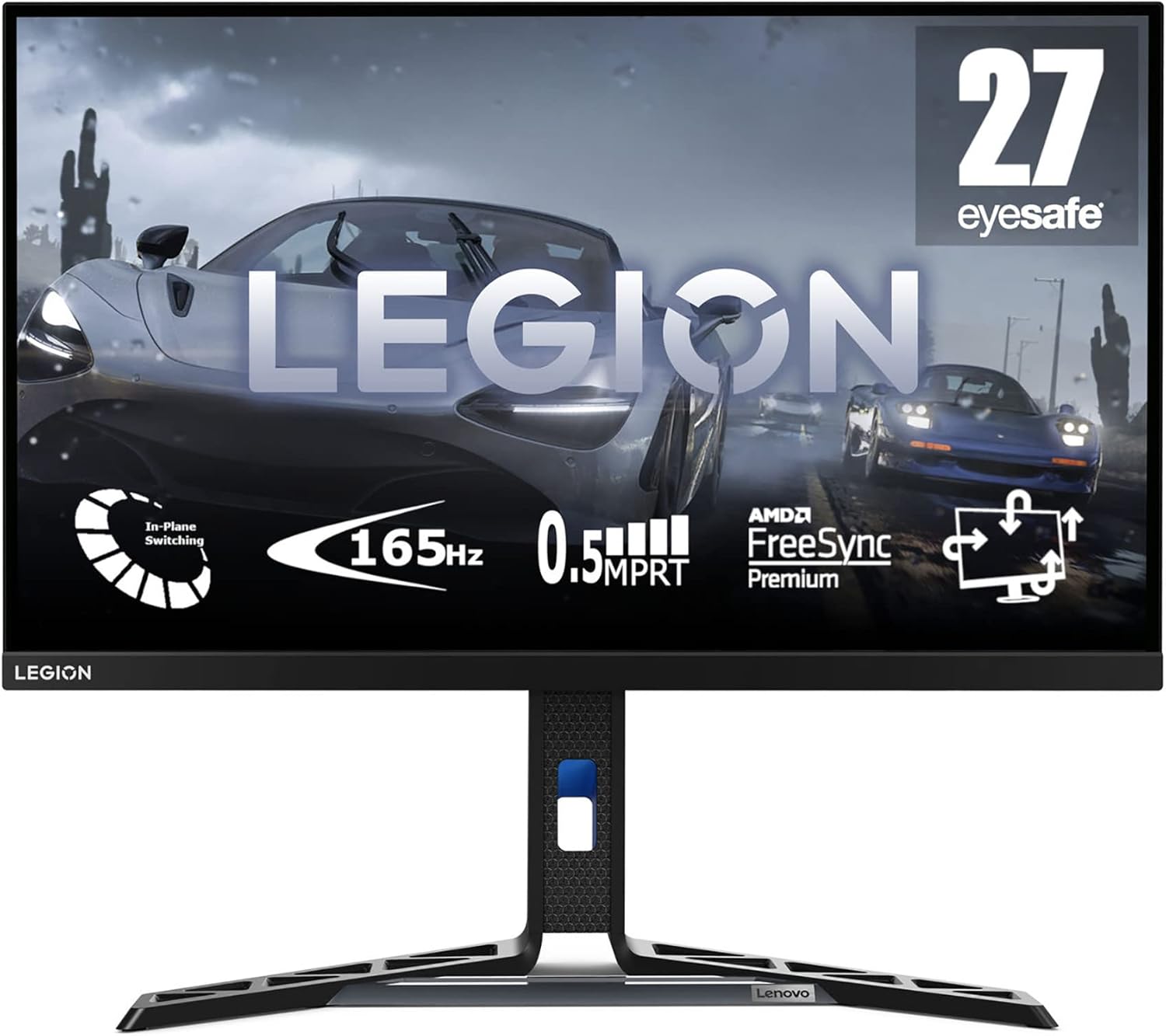 Lenovo Legion Y27-30 - Écran Gaming 27" EyeSafe (FHD, IPS, 180Hz, 0.5ms MPRT, HDMI+DP+USB, Câbles DP et USB-A vers B, FreeSync Premium, Haut-parleurs) Réglage en Inclinaison/Hauteur/Rotation/Pivot