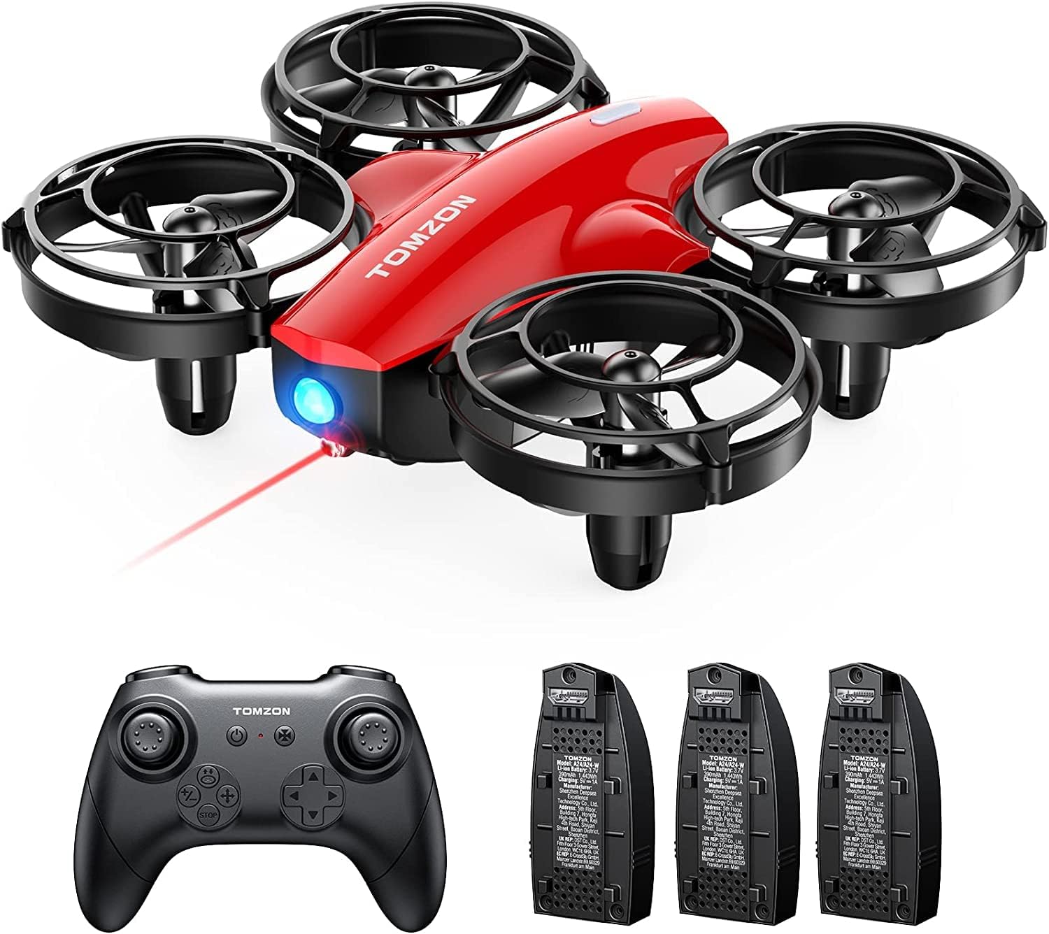 Tomzon mini drone pour enfants débutants RC quadricoptère avec 24min de vol long, drone de combat avec protection d'hélice