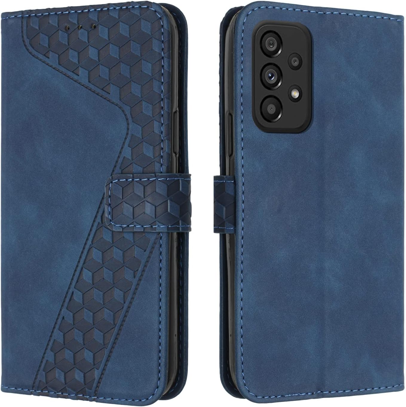 OKZone Coque pour Samsung Galaxy A53 5G, Etui Protection Housse Premium en Cuir PU Portefeuille Étui Téléphone [Fermoir Magnétique] [Fentes pour Cartes] Flip Case pour Samsung Galaxy A53 5G（Bleu