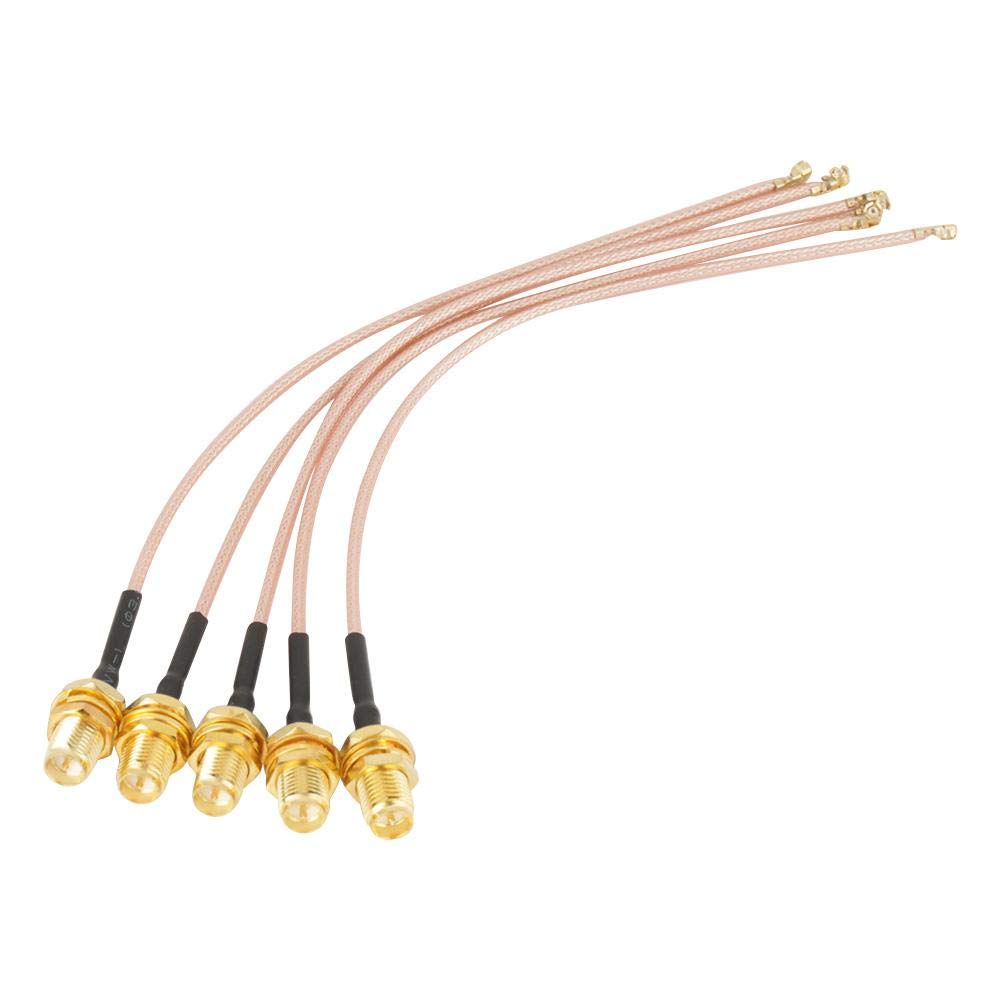 Oumefar 5Pcs SMA Femelle Adaptateur Câble à RF u.FL IPX câbles d'extension Antenne IPEX Coaxial Câble 50Ω 15cm Coaxial WiFi Connecteur de Câble Pigtail