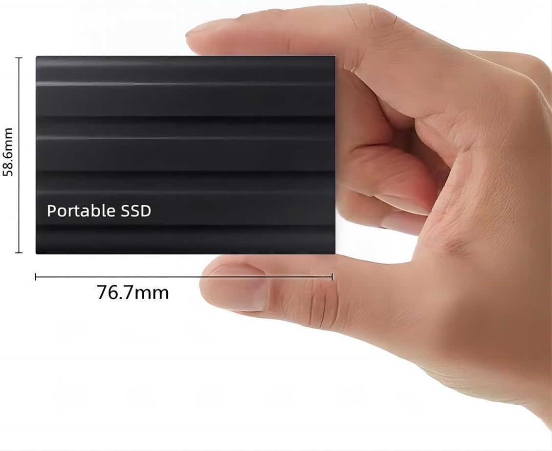 Disque Dur Externe 2To,2.5 Pouces, Portable étanche et Anti-Choc pour PC, Mac, TV, MacBook, Ordinateur Portable, Bureau, Windows -Noir