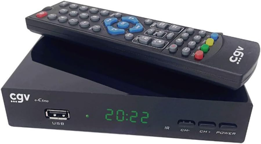 CGV | e-ETIMO Récepteur-enregistreur TNT Full HD (RJ45) | Fonction Enregistrement | USB | DVB-T2 |H.265 HEVC | Dolby Digital +