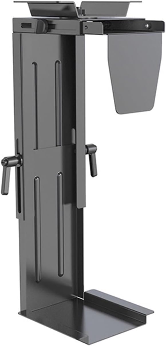 Support d'unité centrale Support de PC sous le bureau – Tour de CPU pivotante réglable à 360 degrés, support en acier, pince réglable sur le bureau et installation murale, support PC Stand De CPU Mobi