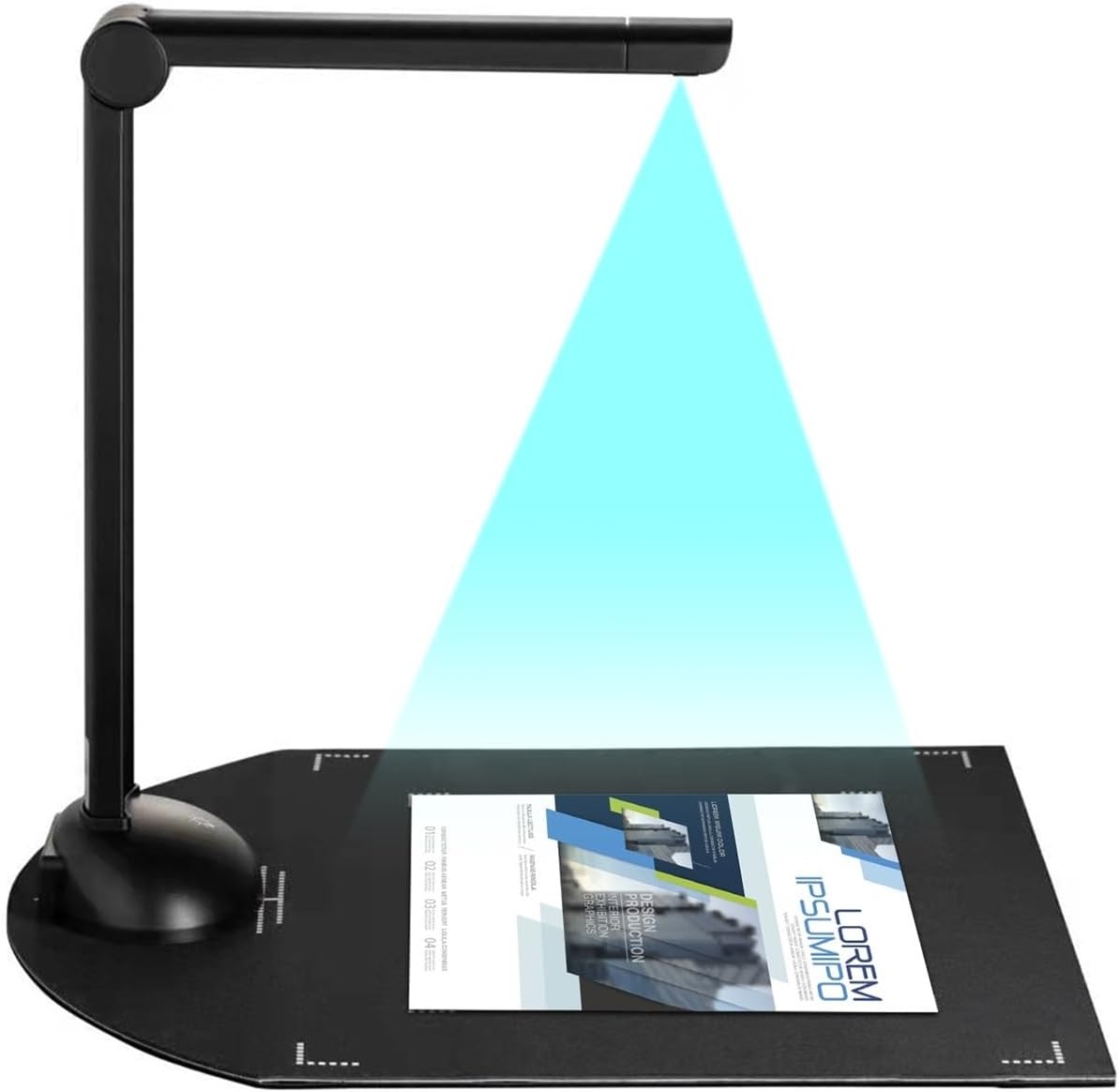 Scanner d'appareil photo pour documents, livre, 8 MP HD haute définition A3, lumière LED, fonction OCR compatible avec Windows