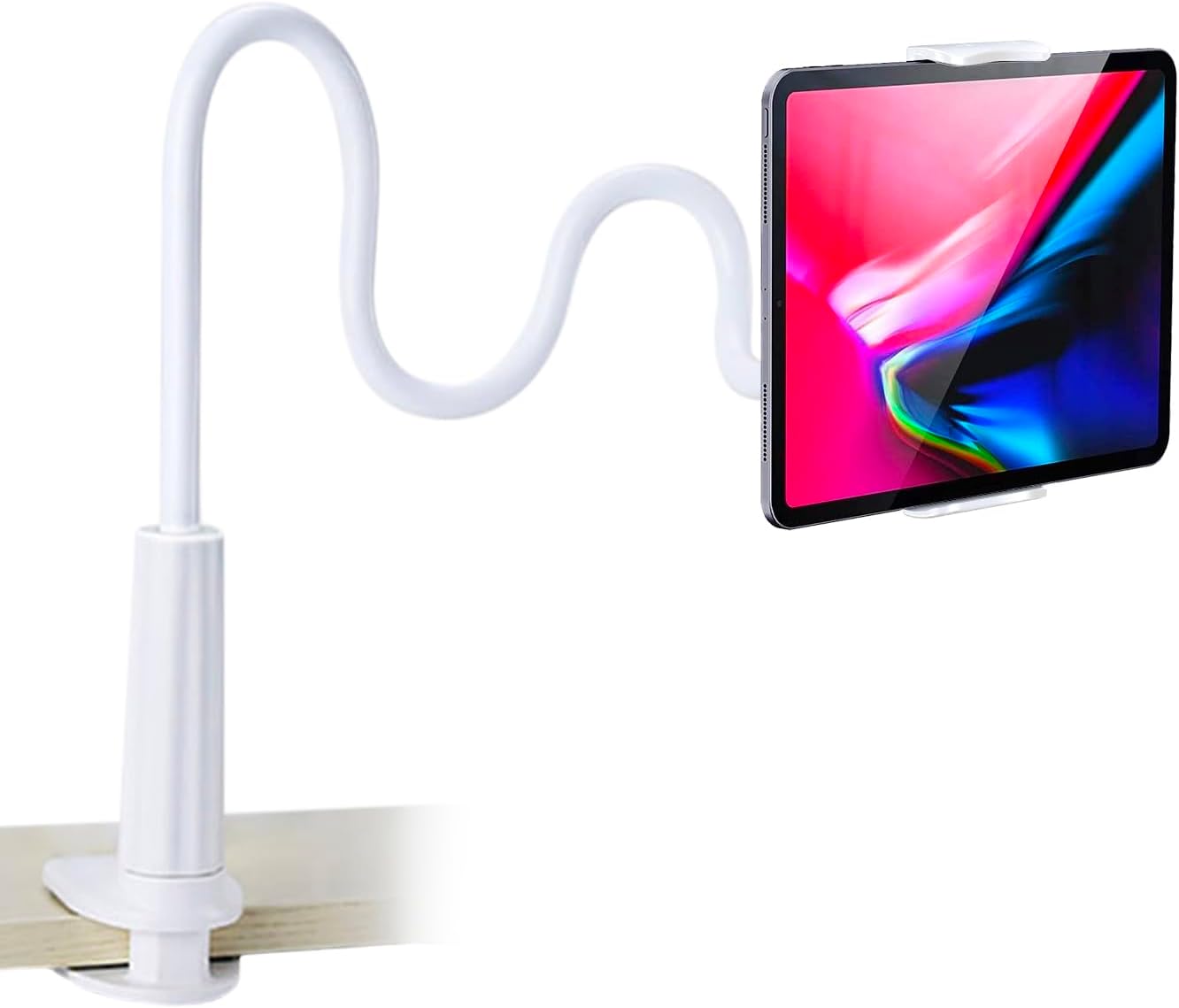 ZUSLAB Support de Tablette et Smartphone Pliable-Bras Flexible 360 Clip De Montage Support Blanc