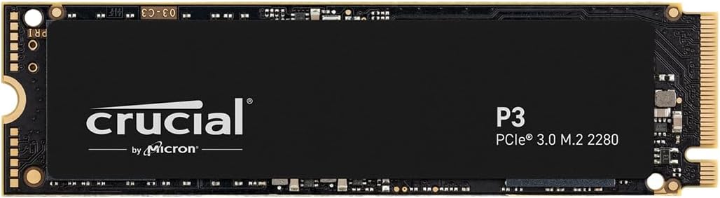 Crucial P3 1To M.2 PCIe Gen3 NVMe SSD interne - Jusqu’à 3500Mo/s - CT1000P3SSD801 (Édition Acronis)