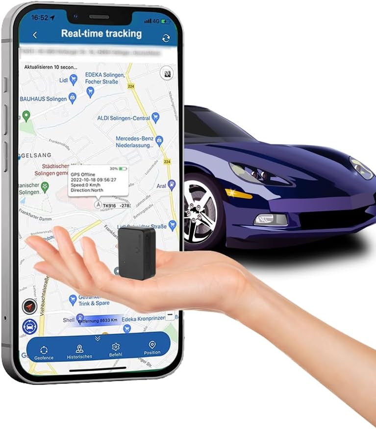 Winnes 4G Traceur GPS Voiture Positionnement en Temps Réel,Tracker GPS Enfant/Moto, Aimant Puissant Intégré, Longue Durée De Veille, Carte Sim Incluse,Géolocalisation Tk903
