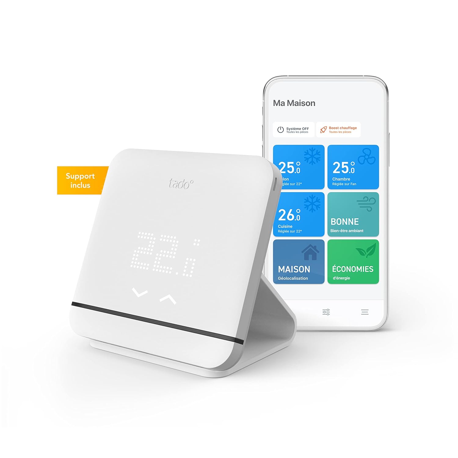tado° Contrôle Connecté et Intelligent de la Climatisation avec Support– Contrôle de la clim et de la pompe à chaleur via Wi-Fi – Économie d'énergie – Compatible avec Google Assistant, Alexa, Siri