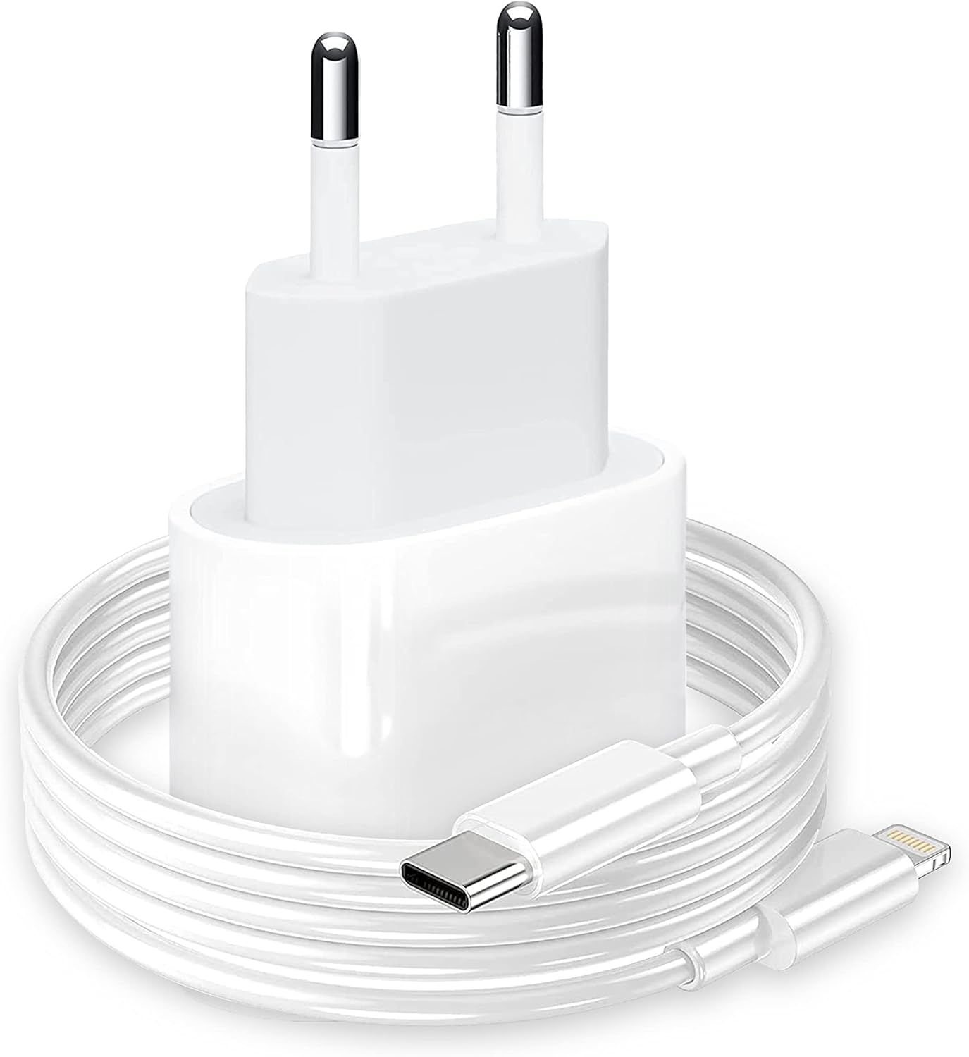 Chargeur pour iPhone 20 W Rapide [Certifié MFi] PHONIX Italia – Chargeur pour iPhone 14 13 12 11 Pro Max Mini XS XR X 8 SE – Chargeur pour Apple + câble de Charge Type C/Lightning