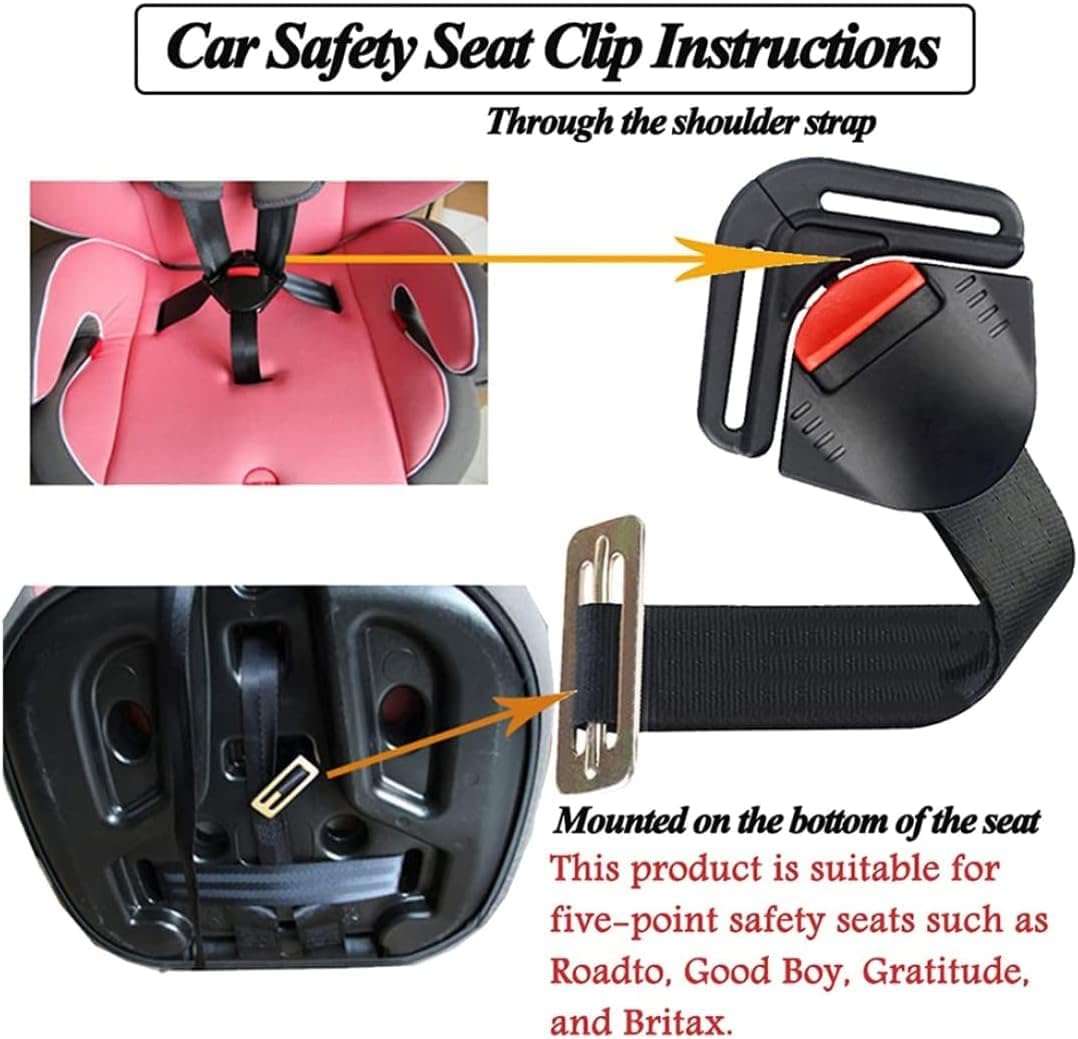 ISKIP Boucle de sécurité pour siège de voiture, boucle de verrouillage fixe avec clip pour ceinture de sécurité, harnais pour bébés, tout-petits et enfants
