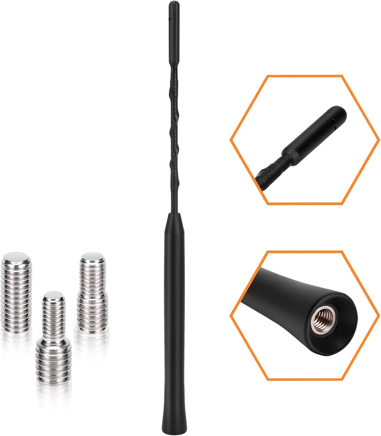 PAIRIER Antenne Voiture FM Dab Antenne Voiture 23cm Antenne Autoradio Antenne Toit pour Une Réception AM/FM Optimale avec Super Compatibilité M4, M5, M6